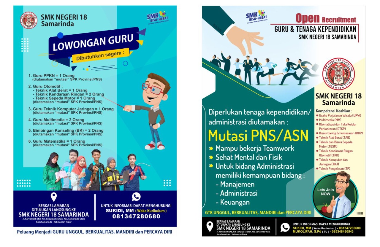 Open Recuitment Guru dan Staff Administrasi SMKN 18 Samarinda